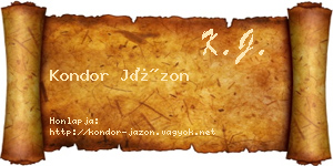 Kondor Jázon névjegykártya
